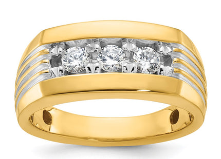 14k Yellow & Rhodium Rings Style B63723 - Classique Jewelry Inc.