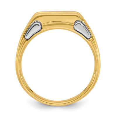 14K Two-tone IBGoodman Men's Polished 3-Stone 1/2 Carat AA Quality Diamond Ring