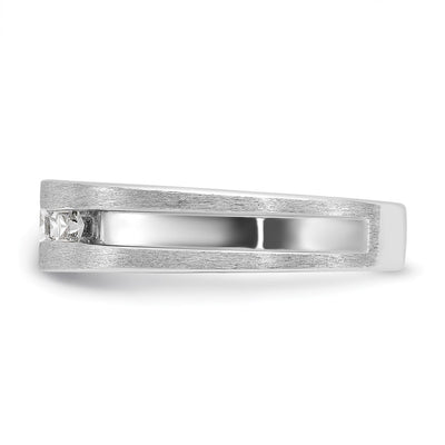14K White Gold IBGoodman Men's 3/4 carat Diamond Complete Ring