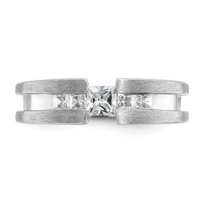 14K White Gold IBGoodman Men's 3/4 carat Diamond Complete Ring