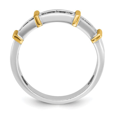 IBGoodman 14K Two-tone Men's Polished 7-Stone 1/2 Carat AA Quality Diamond Ring