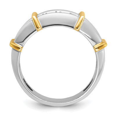 IBGoodman 14K Two-tone Men's Polished 7-Stone 1 Carat AA Quality Diamond Ring