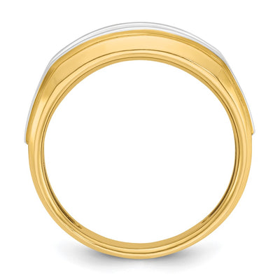 IBGoodman 14K with White Rhodium Men's Polished 7-Stone 1/2 Carat AA Quality Diamond Ring
