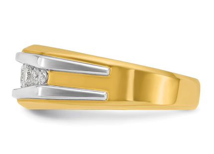 14k Yellow & Rhodium Rings Style B63824 - Classique Jewelry Inc.