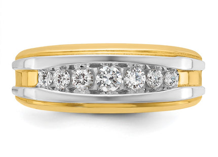 14k Yellow & Rhodium Rings Style B63824 - Classique Jewelry Inc.