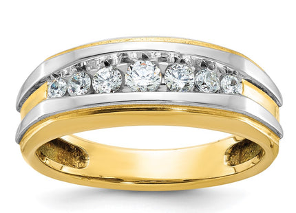 14k Yellow & Rhodium Rings Style B63824 - Classique Jewelry Inc.