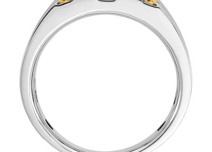 14k Two-tone w/Black Rhodium IBGoodman Men's Satin 1/3 carat Diamond Complete Ring