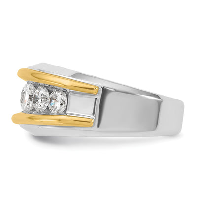 IBGoodman 14K Two-tone Men's Polished 7-Stone 2 Carat AA Quality Diamond Ring
