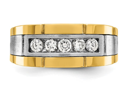 IBGoodman 14K Two-tone Five Stone Polished and Satin Men's Ring Mounting