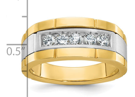 IBGoodman 14K Two-tone Five Stone Polished and Satin Men's Ring Mounting