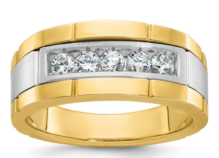 IBGoodman 14K Two-tone Five Stone Polished and Satin Men's Ring Mounting