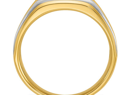 14k Yellow & Rhodium Rings Style B63944 - Classique Jewelry Inc.