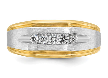 14k Yellow & Rhodium Rings Style B63944 - Classique Jewelry Inc.