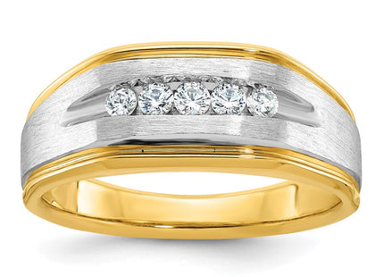 14k Yellow & Rhodium Rings Style B63944 - Classique Jewelry Inc.