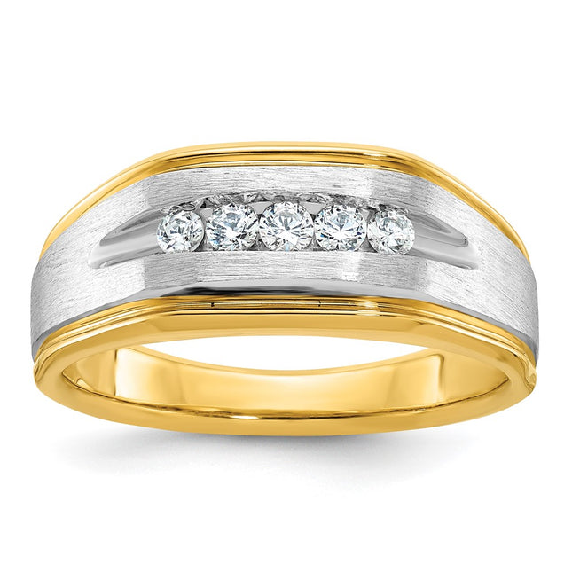 14k Yellow & Rhodium Rings Style B63944 - Classique Jewelry Inc.