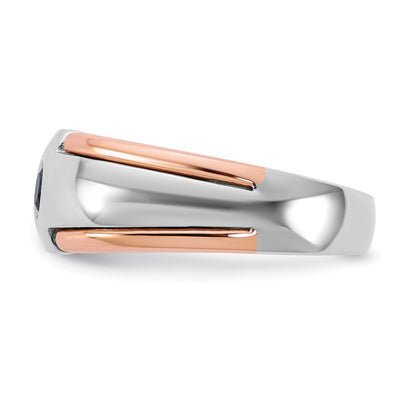 14K Two-tone White/Rose Gold IBGoodman Men's 1/4 carat Black Diamond Complete Ring