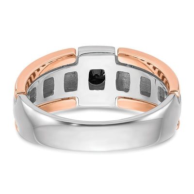 14K Two-tone White/Rose Gold IBGoodman Men's 1/4 carat Black Diamond Complete Ring