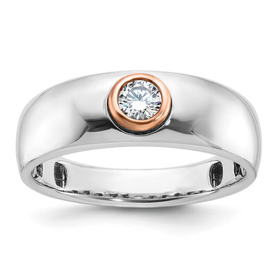 14K Two-tone White/Rose Gold IBGoodman Men's 1/4 carat Diamond Complete Ring