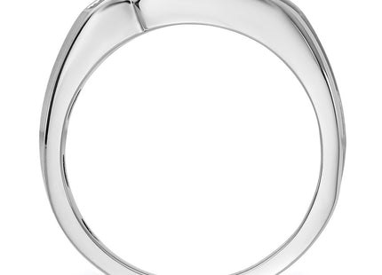 IBGoodman 14K White Gold Polished Satin and Grooved Men's Ring Mounting