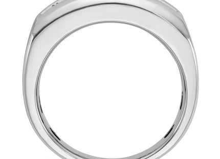 IBGoodman 14k White Gold Men's Polished and Satin 5-Stone Ring Mounting