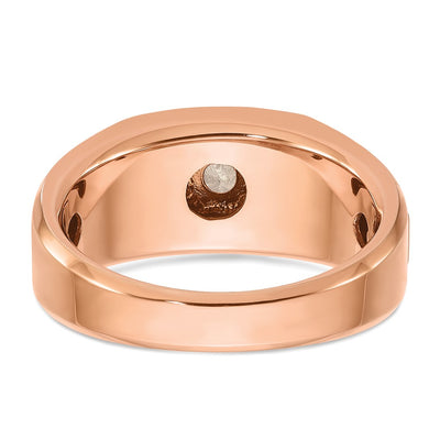 14K Two-tone White/Rose IBGoodman Men's 1/2 carat Black/White Diamond Complete Ring