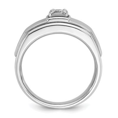 14K White Gold IBGoodman Men's 1/3 carat Diamond Complete Ring