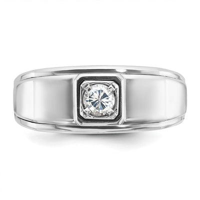 14K White Gold IBGoodman Men's 1/3 carat Diamond Complete Ring