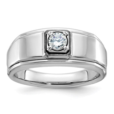 14K White Gold IBGoodman Men's 1/3 carat Diamond Complete Ring
