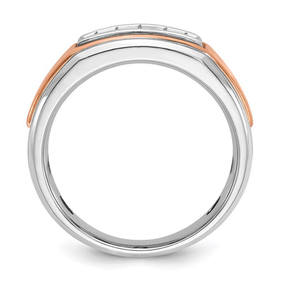 IBGoodman 14K White and Rose Gold Men's Polished 5-Stone 1/4 Carat AA Quality Diamond Ring