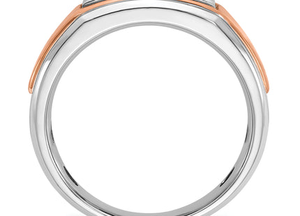 IBGoodman 14k White and Rose Gold Men's Polished 5-Stone Ring Mounting