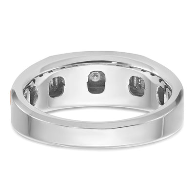 IBGoodman 14K White and Rose Gold Men's Polished 5-Stone 1/4 Carat AA Quality Diamond Ring