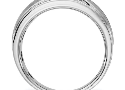 IBGoodman 14K White Gold Polished and Grooved Men's Ring Mounting