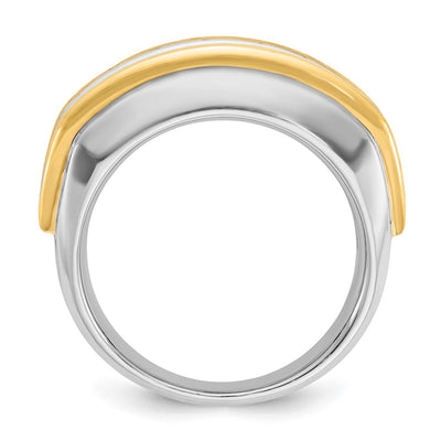 IBGoodman 14K Two-tone Men's Polished 5-Stone 1 1/5 Carat AA Quality Diamond Ring