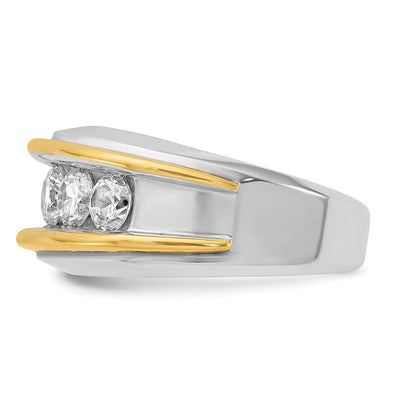 IBGoodman 14K Two-tone Men's Polished 5-Stone 2 Carat AA Quality Diamond Ring