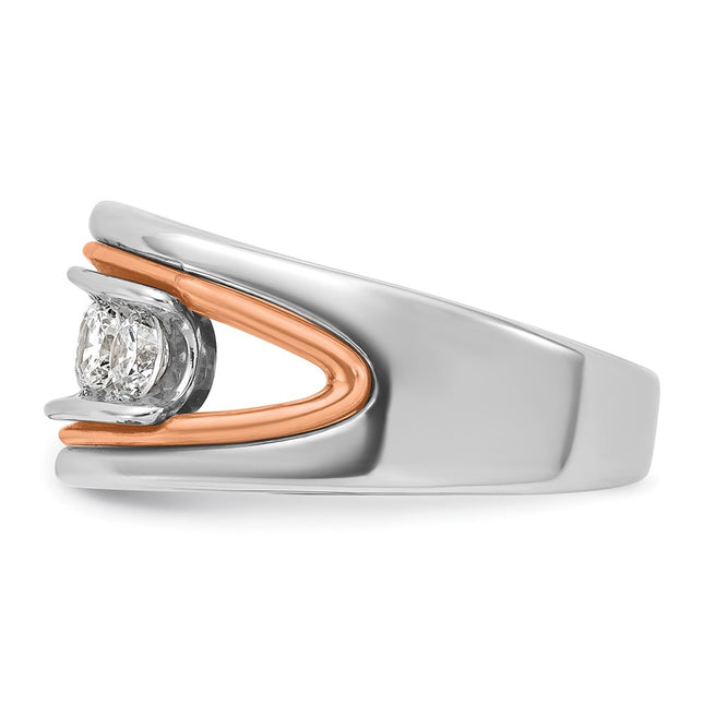 14K rose gold diamond ring, further view