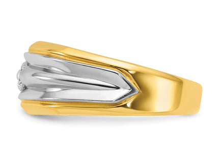 14k Two-tone IBGoodman Men's 1/3 carat Diamond Complete Ring