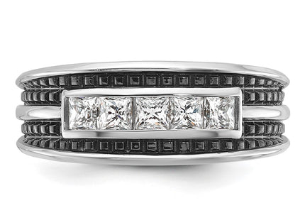 10K white gold ring, further view