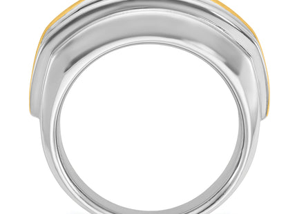 IBGoodman 14k Two-tone Men's Polished 7-Stone 3 Carat AA Quality Diamond Ring