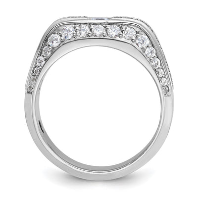 IBGoodman 14K White Gold Men's Polished 1 7/8 Carat AA Quality Diamond Ring