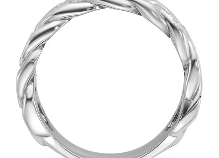 14k White Gold IBGoodman Men's Link Design Diamond Ring Mounting
