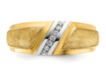 14k Yellow & Rhodium Rings Style B64191 - Classique Jewelry Inc.