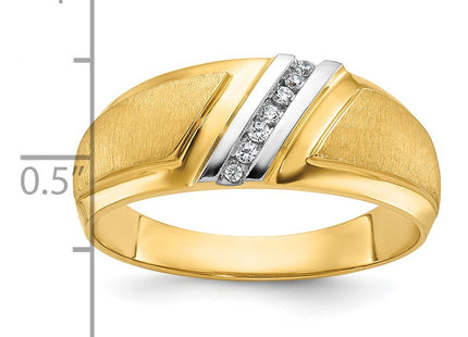 14k Yellow & Rhodium Rings Style B64191 - Classique Jewelry Inc.