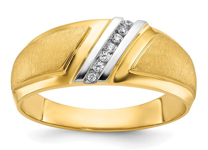 14k Yellow & Rhodium Rings Style B64191 - Classique Jewelry Inc.
