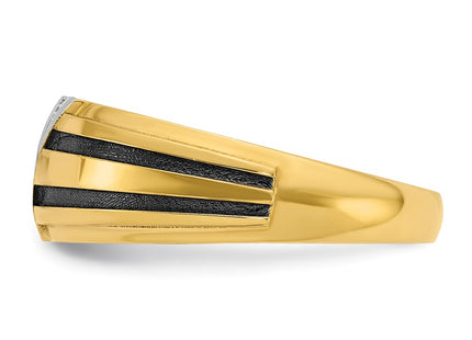 14k Yellow & Rhodium Rings Style B64197 - Classique Jewelry Inc.