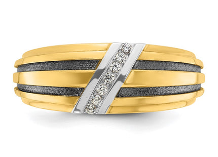 14k Yellow & Rhodium Rings Style B64197 - Classique Jewelry Inc.