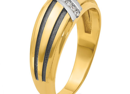 14k Yellow & Rhodium Rings Style B64197 - Classique Jewelry Inc.