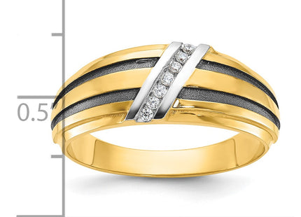 14k Yellow & Rhodium Rings Style B64197 - Classique Jewelry Inc.
