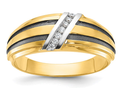 14k Yellow & Rhodium Rings Style B64197 - Classique Jewelry Inc.