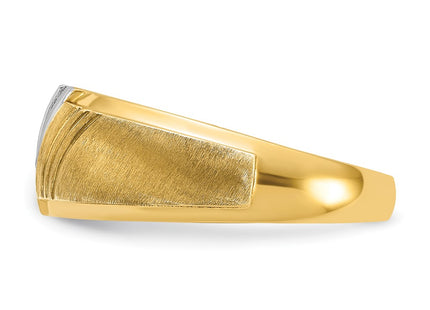 14k Yellow & Rhodium Rings Style B64198 - Classique Jewelry Inc.