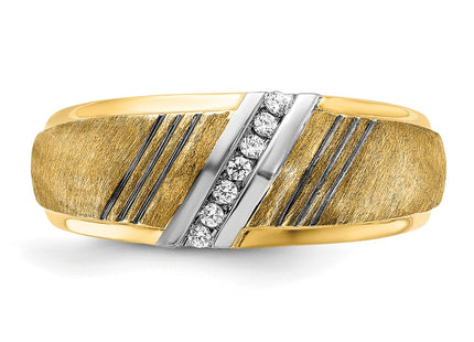 14k Yellow & Rhodium Rings Style B64198 - Classique Jewelry Inc.
